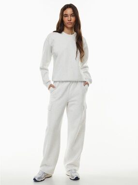 aritzia tna cozy fleece mega fit grey cargo sweatpants